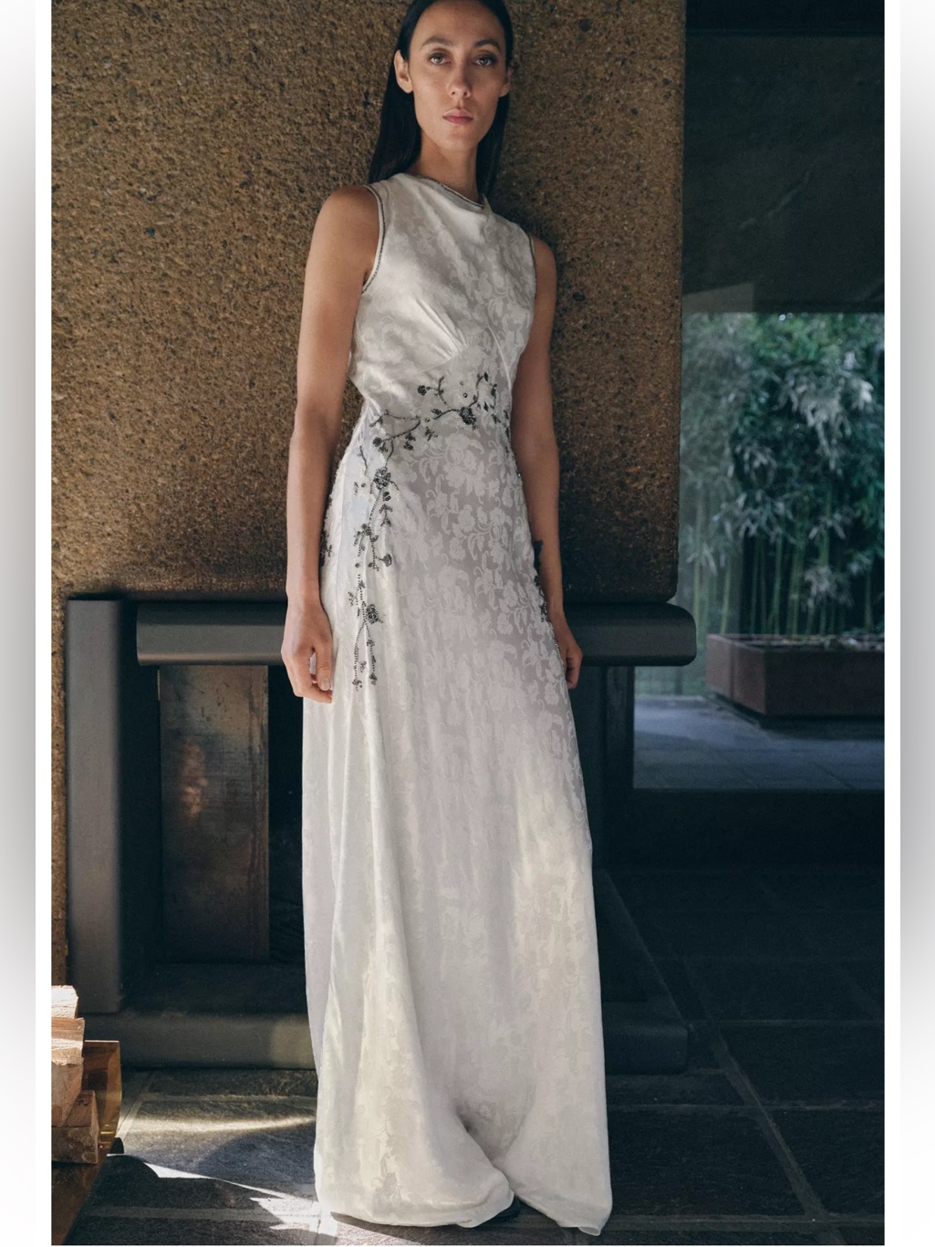 Zara Sequin Beaded Jacquard Dress